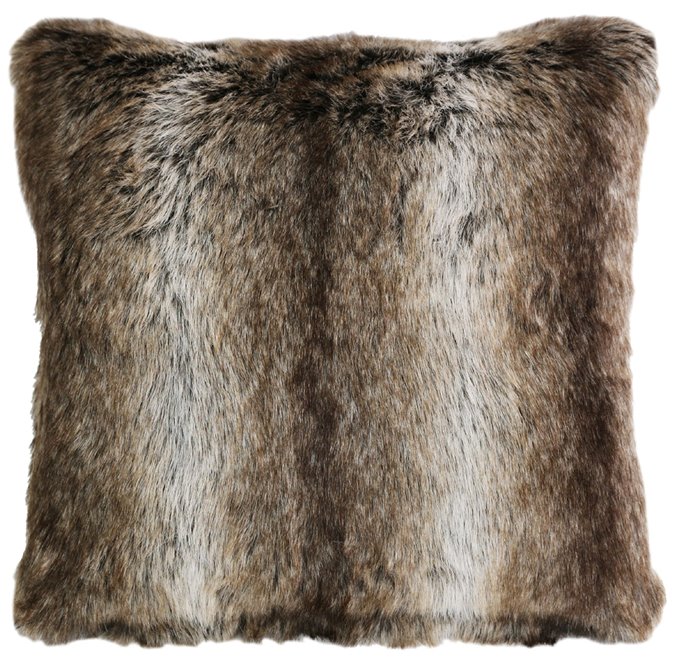 Carstens Chinchilla Faux Fur Throw Pillow 18" x 18" Thumbnail