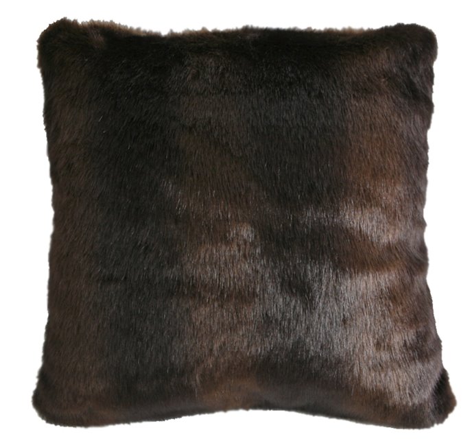 Carstens Brown Bear Faux Fur Pillow 18" x 18" Thumbnail
