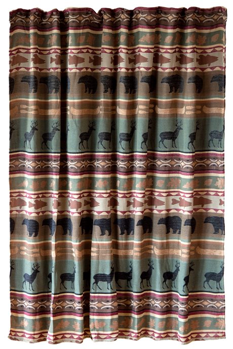 Skagit River Rustic Cabin Shower Curtain 72" x 72" Thumbnail