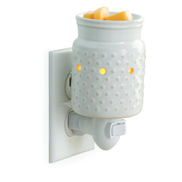 White Hobnail Plug-In Fragrance Warmer by Candle Warmers Thumbnail