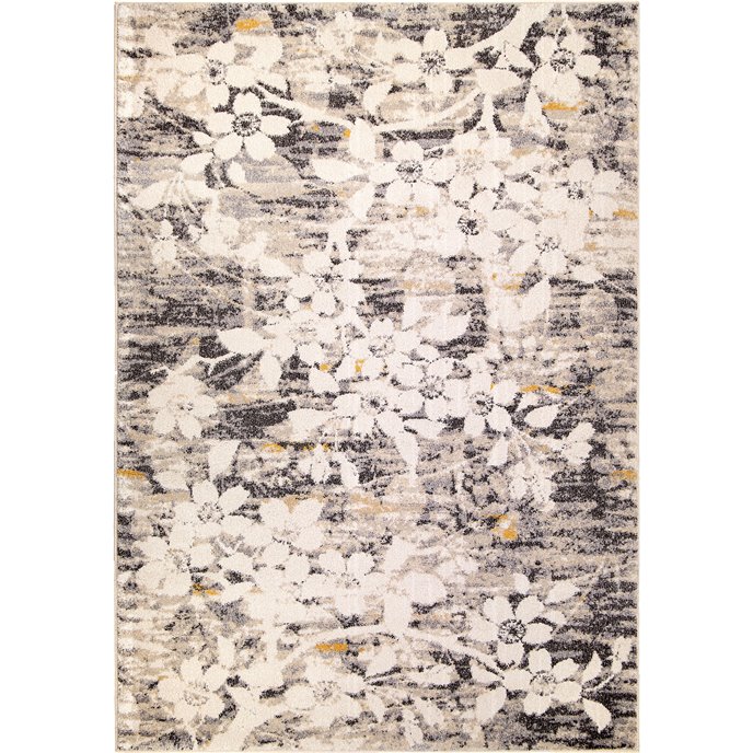 Asian garden Light Grey Rug (5'3"x7'6") Thumbnail