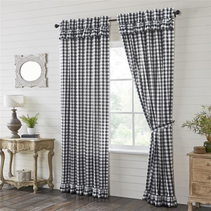 Annie Buffalo Black Check Ruffled Panel Set of 2 96x50 Thumbnail