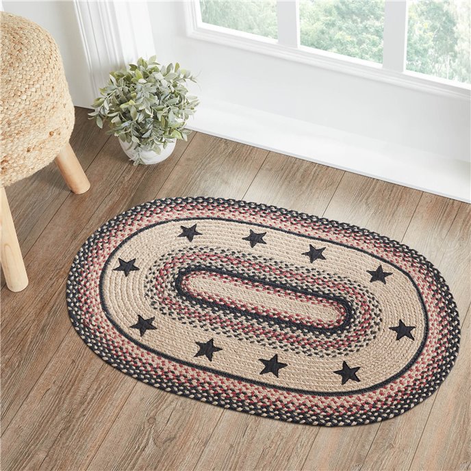 Colonial Star Jute Rug Oval 24x36 Thumbnail