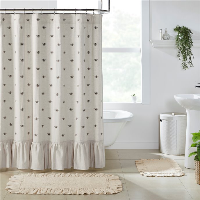 Embroidered Bee Shower Curtain 72x72 Thumbnail