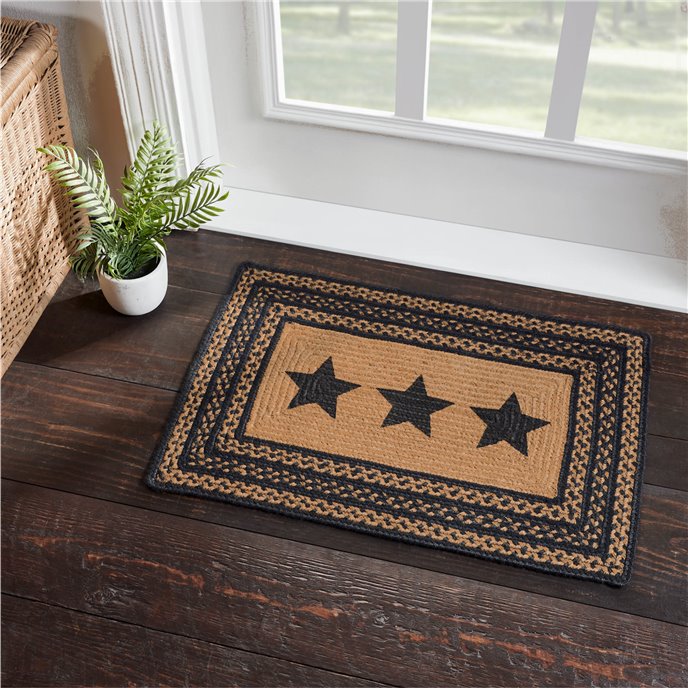 Farmhouse Jute Rug Rect Stencil Stars 20x30 Thumbnail