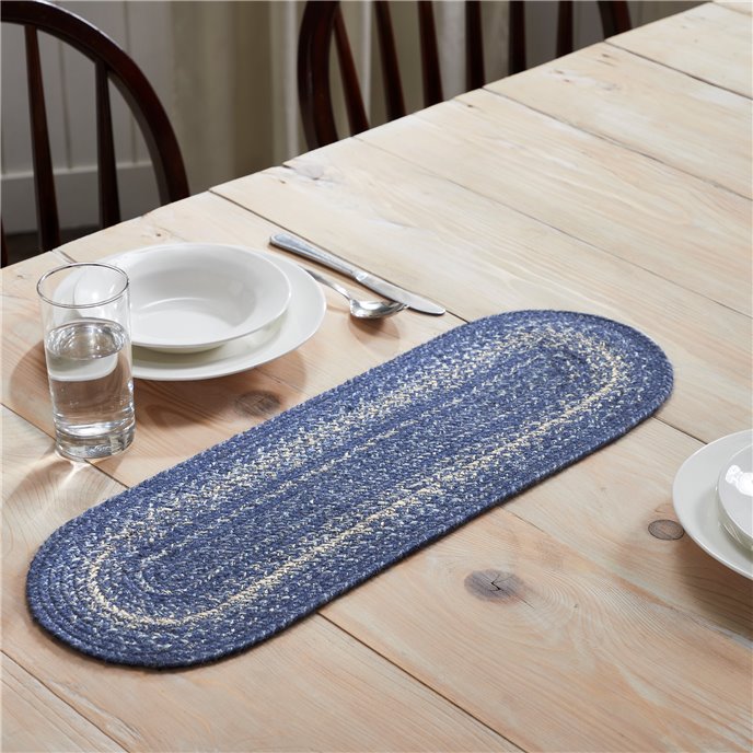 Great Falls Blue Jute Oval Runner 8x24 Thumbnail