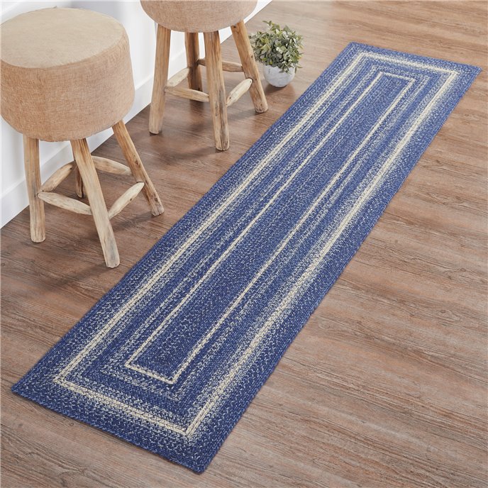 Great Falls Blue Jute Rug/Runner Rect w/ Pad 24x96 Thumbnail