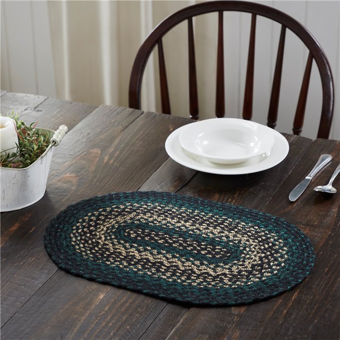 Pine Grove Jute Oval Placemat 12x18 Thumbnail