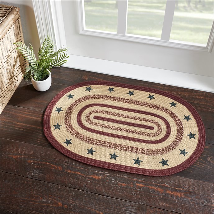 Potomac Jute Rug Oval Stencil Stars 24x36 Thumbnail