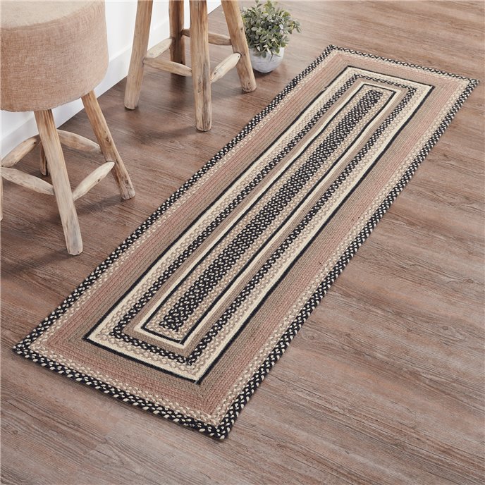 Sawyer Mill Charcoal Creme Jute Rug/Runner Rect w/ Pad 24x78 Thumbnail