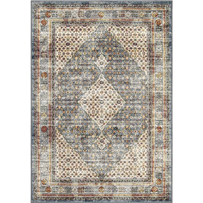 Excalibur Distressed Blue Rug (5'3"x7'6") Thumbnail