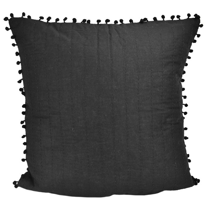 Dawson "Black Pom Pom" Decorative Pillow Thumbnail
