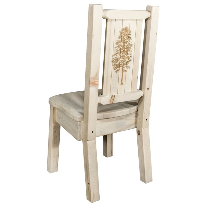 Homestead Side Chair w/ Laser Engraved Pine Tree Design - Ready to Finish Thumbnail