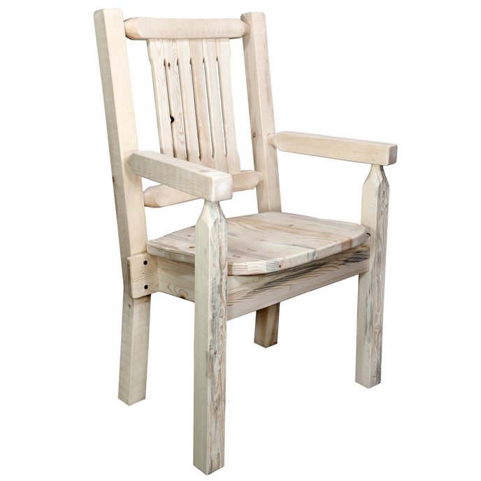 Homestead Captain's Chair w/ Ergonomic Wooden Seat - Clear Lacquer Finish Thumbnail