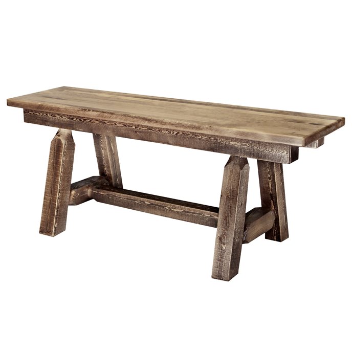 Homestead Plank Style 6 Foot Bench - Stain & Clear Lacquer Finish Thumbnail