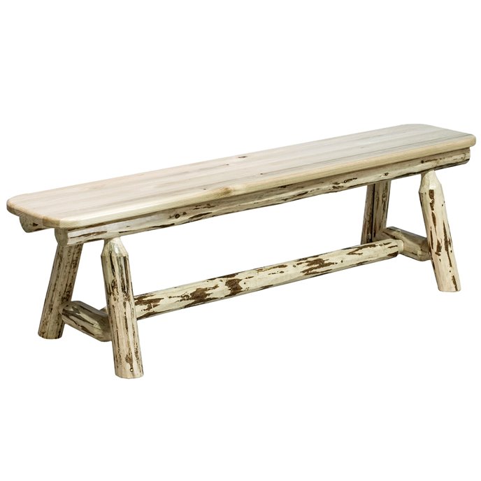 Montana Plank Style 6 Foot Bench - Clear Lacquer Finish Thumbnail