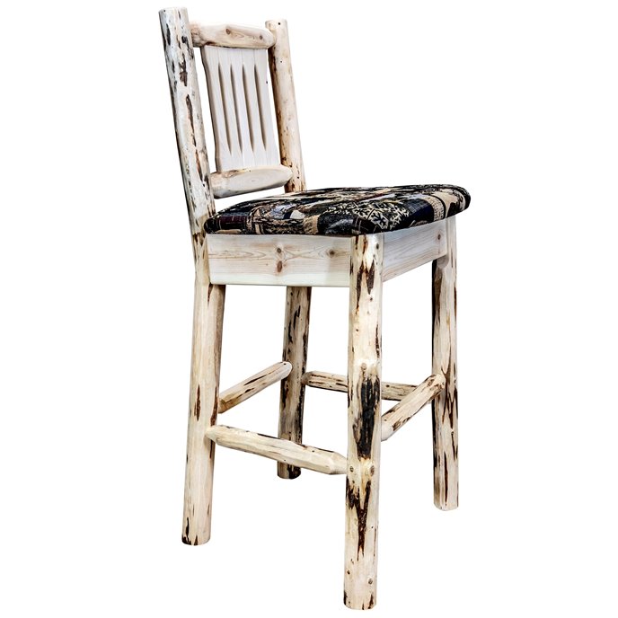 Montana Barstool w/ Back - Clear Lacquer Finish Thumbnail