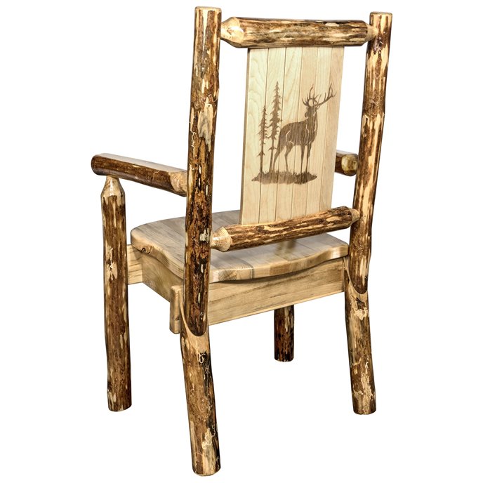Glacier Captain's Chair w/ Laser Engraved Elk Design Thumbnail
