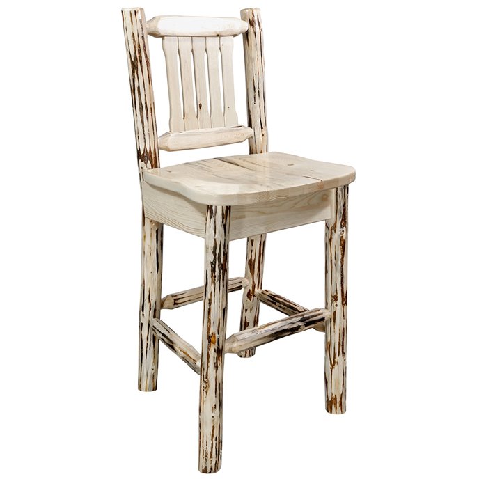 Montana Counter Height Barstool w/ Back - Clear Lacquer Finish Thumbnail