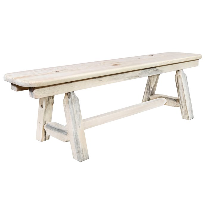Homestead Plank Style 5 Foot Bench - Clear Lacquer Finish Thumbnail