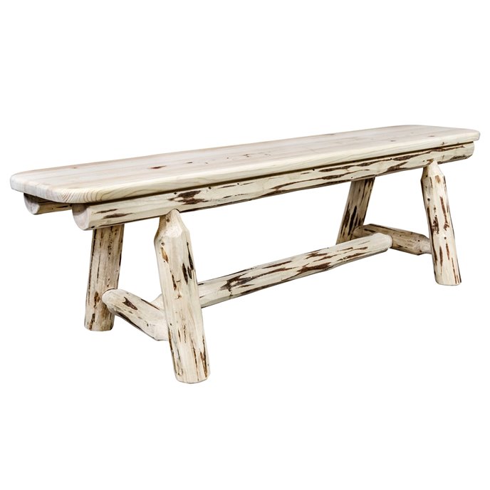 Montana Plank Style 5 Foot Bench - Clear Lacquer Finish Thumbnail