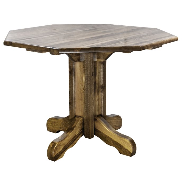 Homestead Center Pedestal Table - Stain & Clear Lacquer Finish Thumbnail
