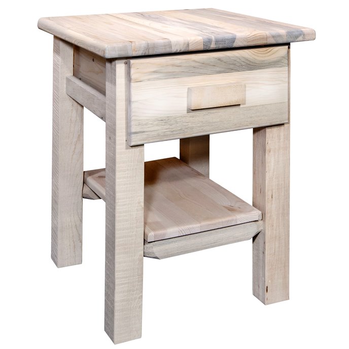 Homestead Nightstand w/ Drawer & Shelf - Clear Lacquer Finish Thumbnail