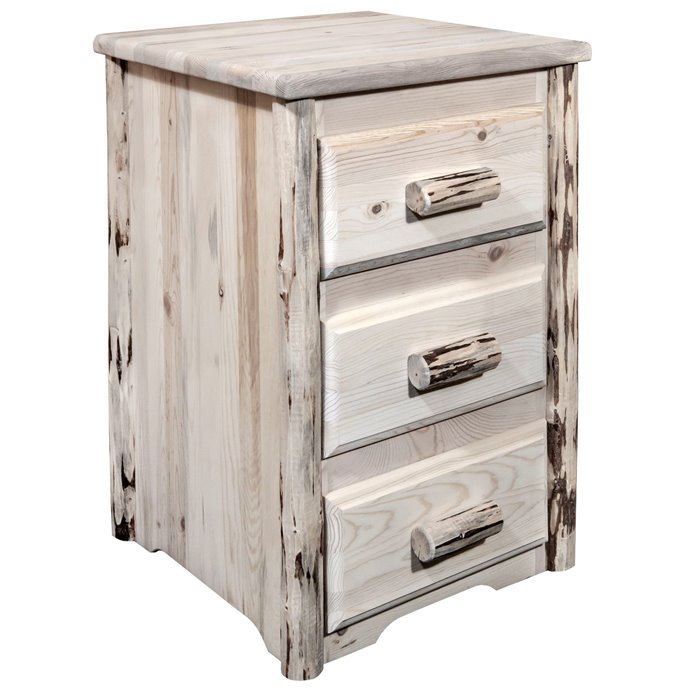 Montana Nightstand w/ 3 Drawers - Clear Lacquer Finish Thumbnail