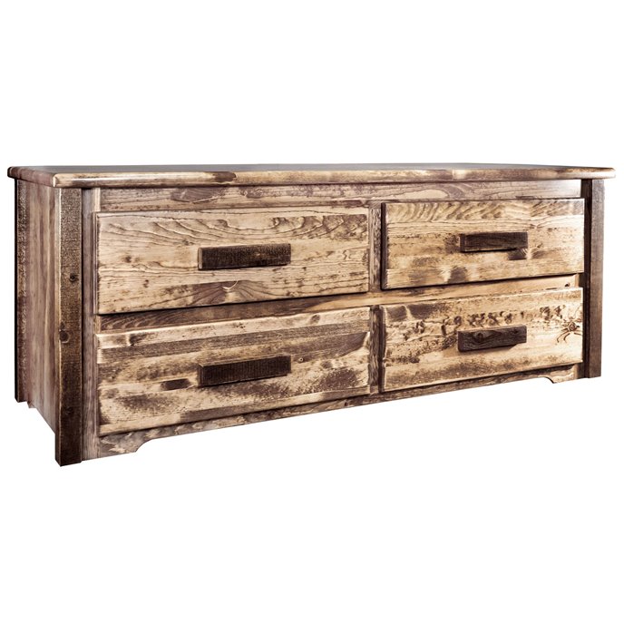 Homestead 4 Drawer Sitting Chest - Stain & Clear Lacquer Finish Thumbnail