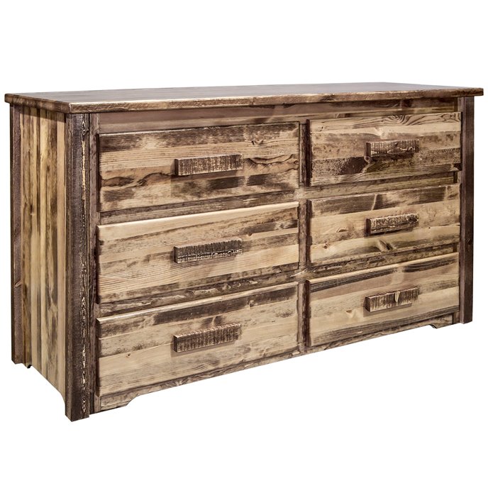 Homestead 6 Drawer Dresser - Stain & Clear Lacquer Finish Thumbnail
