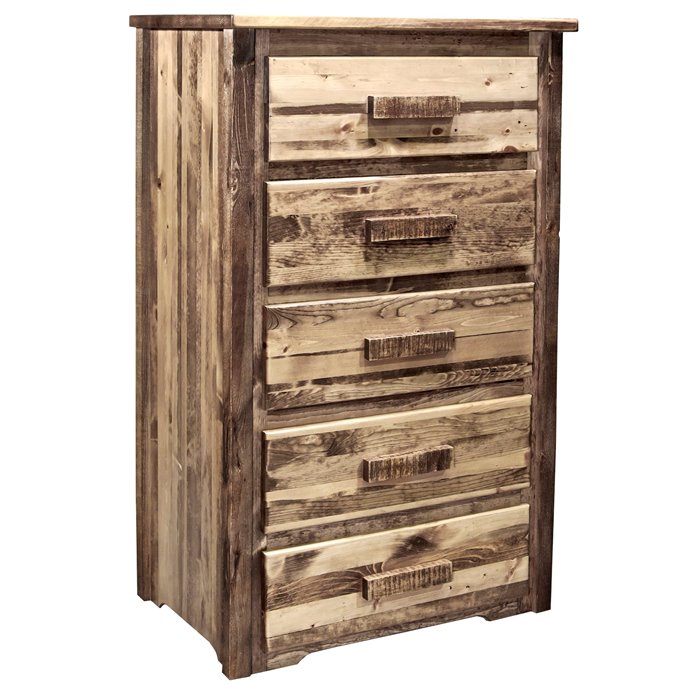 Homestead 5 Drawer Chest of Drawers - Stain & Clear Lacquer Finish Thumbnail