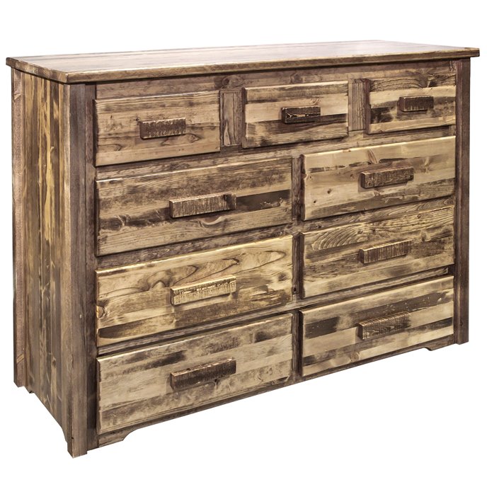 Homestead 9 Drawer Dresser - Stain & Clear Lacquer Finish Thumbnail
