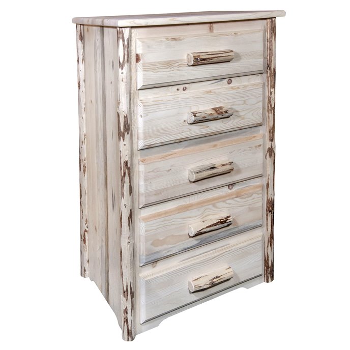 Montana 5 Drawer Chest of Drawers - Clear Lacquer Finish Thumbnail