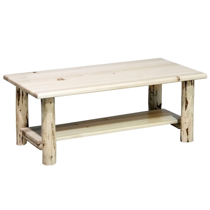 Montana Coffee Table w/ Shelf - Clear Lacquer Finish Thumbnail