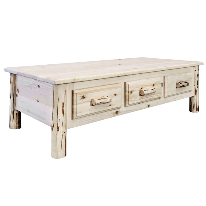 Montana Large Coffee Table w/ 6 Drawers - Clear Lacquer Finish Thumbnail