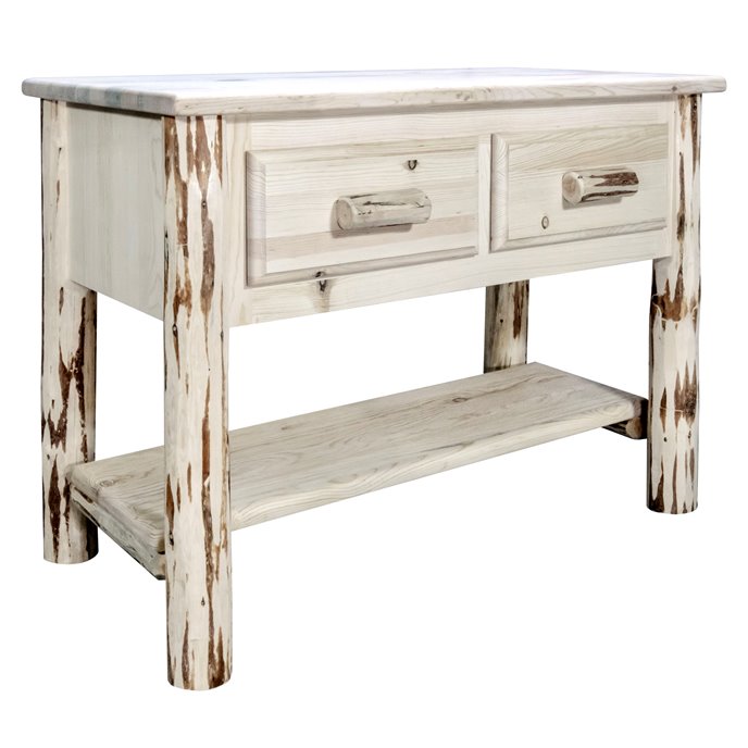 Montana Console Table w/ 2 Drawers - Clear Lacquer Finish Thumbnail