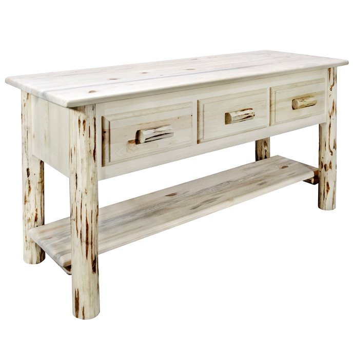 Montana Console Table w/ 3 Drawers - Clear Lacquer Finish Thumbnail