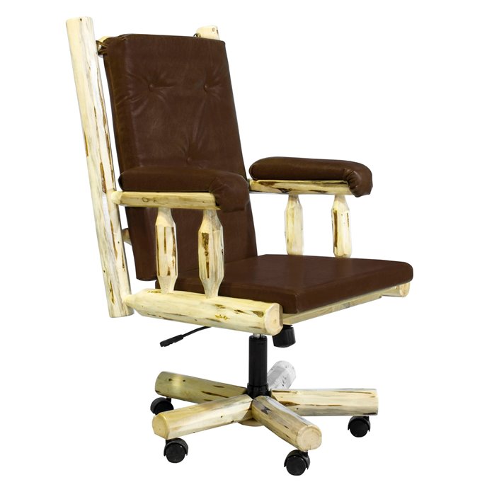 Montana Upholstered Office Chair - Clear Lacquer Finish Thumbnail