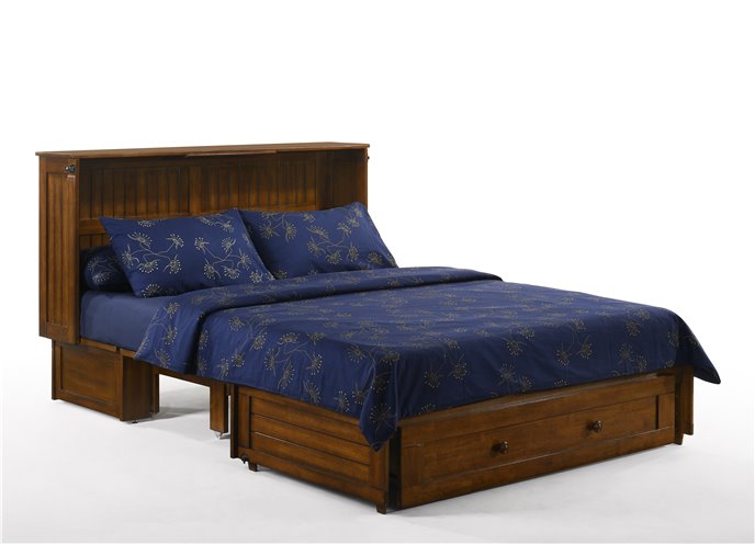 Daisy Murphy Cabinet Bed in Black Walnut finish with Queen mattress Thumbnail