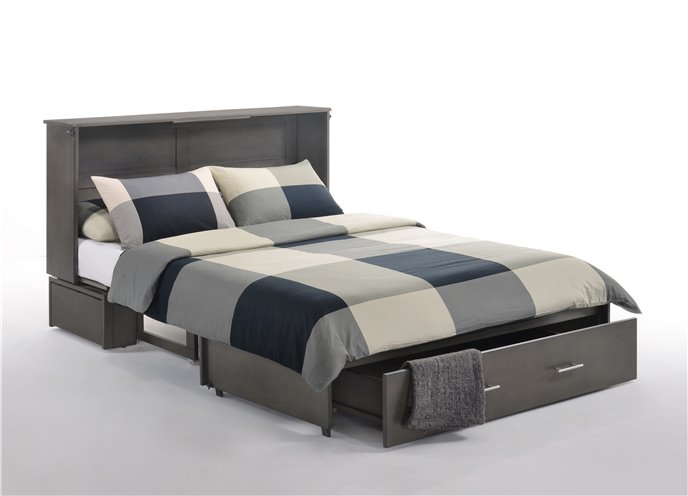 Sagebrush Murphy Cabinet Bed in in Stonewash Finish with Queen Mattress Thumbnail