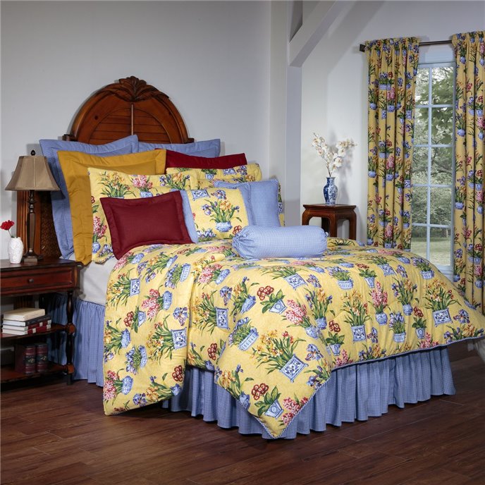 Melanie Buttercream Queen Comforter Set (15" Bedskirt) Thumbnail