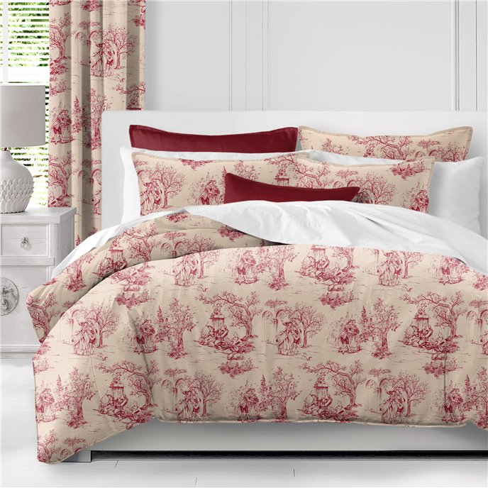 Archamps Toile Red Duvet Cover And, Red Toile Duvet Cover King