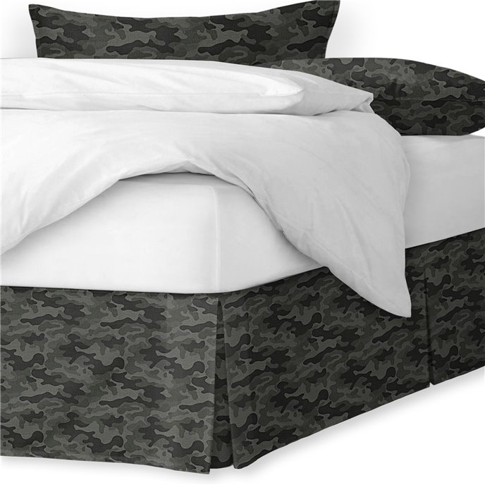 Basic Camo Army Green Platform Bed Skirt - Size Queen 15" Drop Thumbnail