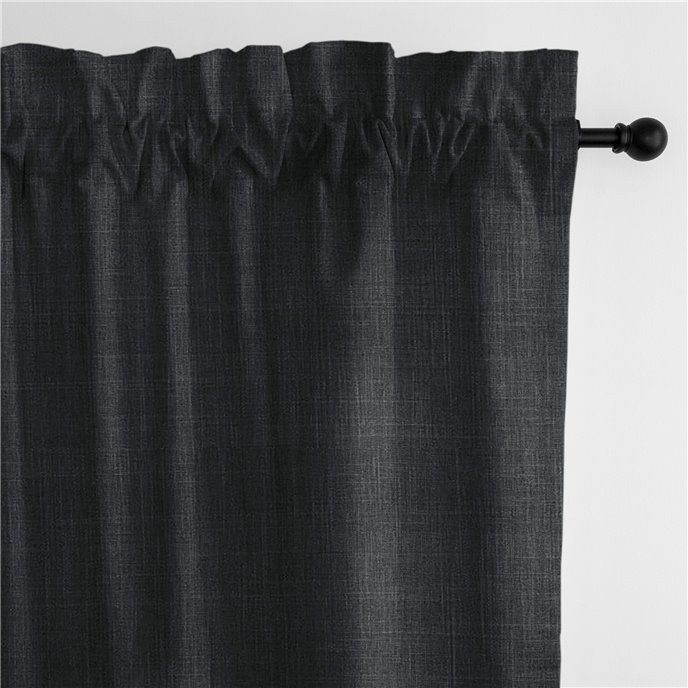 Austin Charcoal Pole Top Drapery Panel - Pair - Size 50"x96" Thumbnail