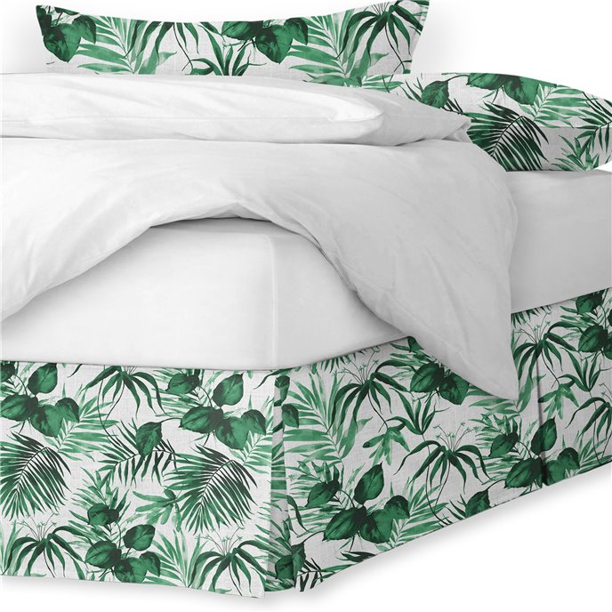 Baybridge Green Palm Platform Bed Skirt - Size Queen 15" Drop Thumbnail