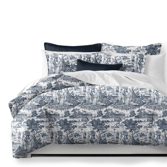 Beau Toile Blue Comforter and Pillow Sham(s) Set - Size Twin Thumbnail