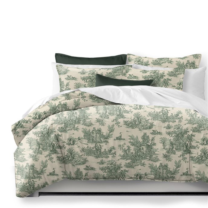 Bouclair Green Duvet Cover and Pillow Sham(s) Set - Size Super King Thumbnail