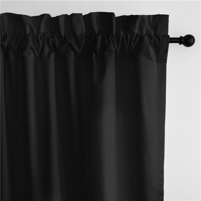 Braxton Black Pole Top Drapery Panel - Pair - Size 50"x84" Thumbnail