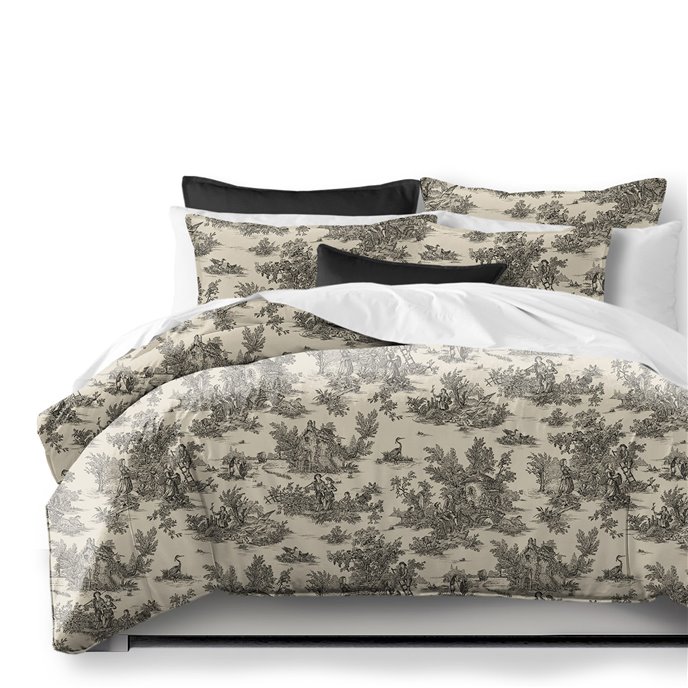 Bouclair Black Comforter and Pillow Sham(s) Set - Size Super Queen Thumbnail