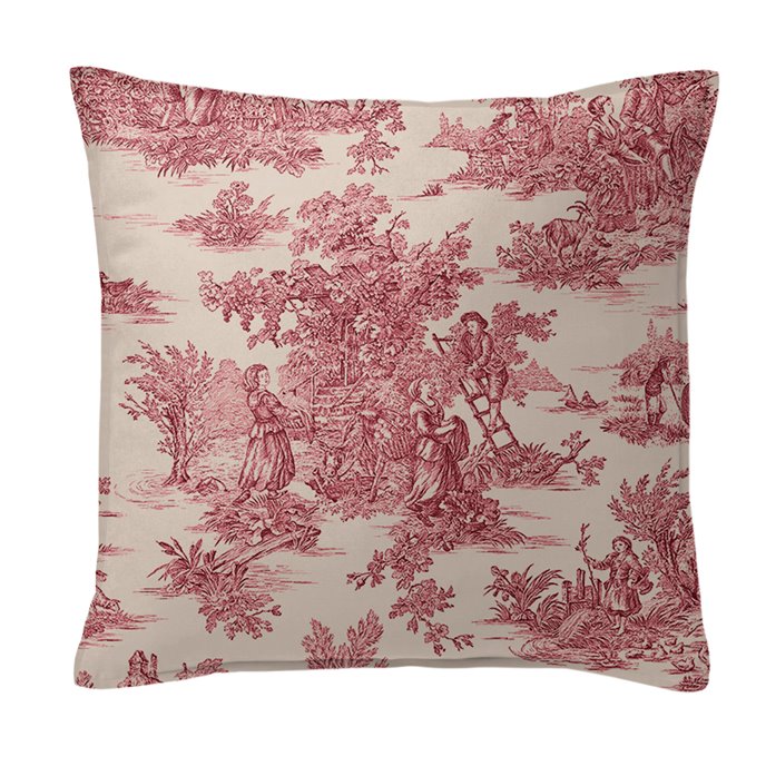 Bouclair Red Decorative Pillow - Size 20" Square Thumbnail